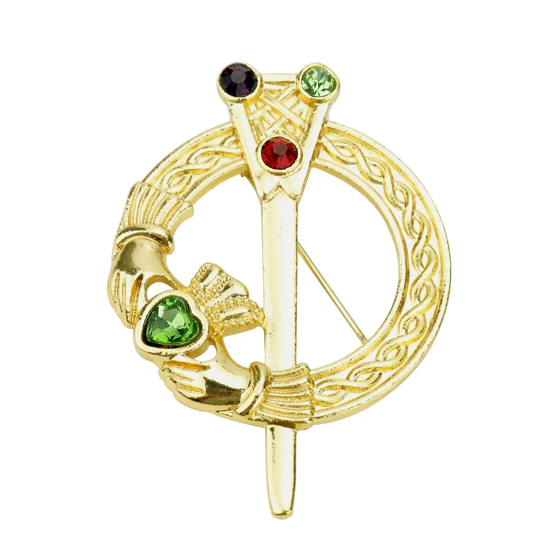 MQCHUN новая Claddagh скипетр броши в форме руки и любящее сердце формы брошь виде