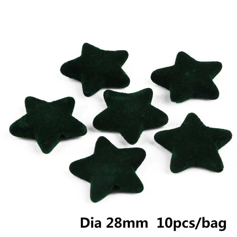 dark green 10pcs 10 шт/Лот Акриловые в форме звезды бархатные бусины Шарм для пошив одежды DIY платье для танцев юбка украшения одежды - Цвет: dark green 10pcs