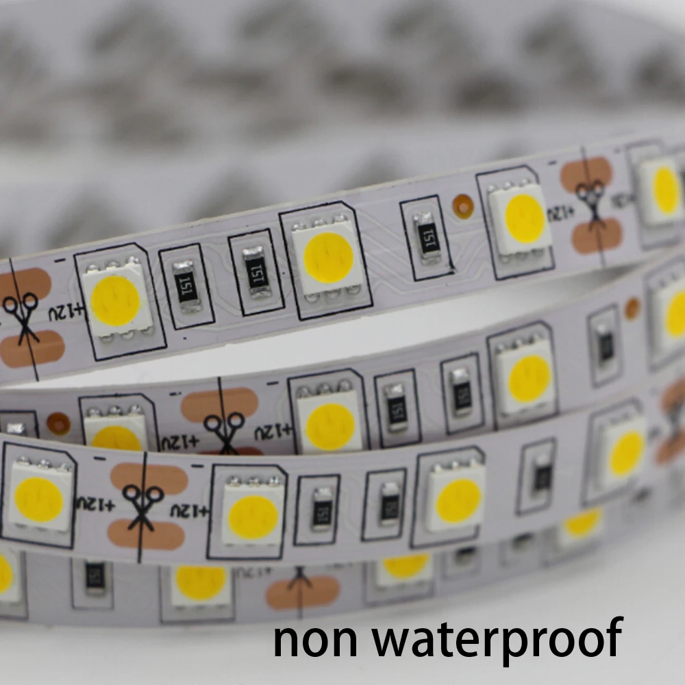 DC12v 1/5M Светодиодные ленты 5050 SMD RGB светодиодный лента не ip65 ip67 ip68 класс водопроницаемости трубки Светодиодные ленты e бар светильник строка праздничного декора светильник