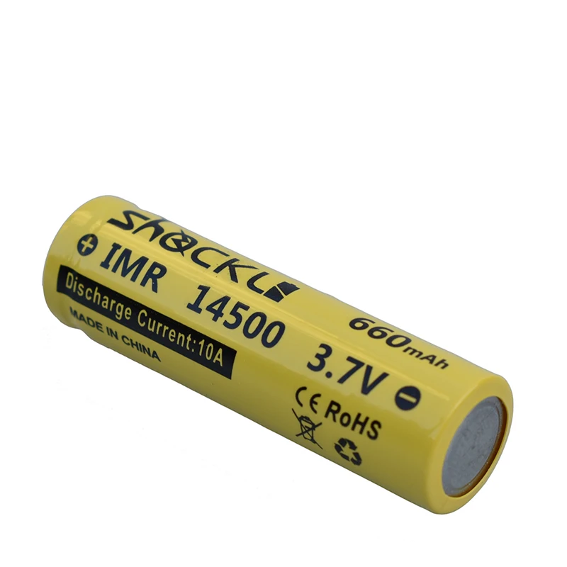 4 шт/много Shockli 14500 батарея 3,7 V 660mAh литий-ионная аккумуляторная батарея+ батарейный блок для фонарей, фар, фонарь