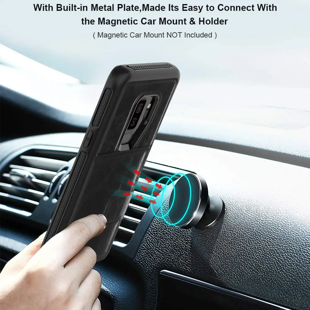 For Samsung Galaxy S10 Plus Note 9 Shell Retro Flip Leather Phone Case S9 Luxury Hybrid Tough Armor |