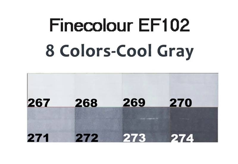 Finecolour EF102 щетка серого художественный маркер гибкий мягкий наконечник ручки 5/8/55 двухслойный чехол для смартфона с принтом Прохладный/теплый белый/натуральный/тон Серый маркеры нарисовать Render - Цвет: 8 colors cool gray
