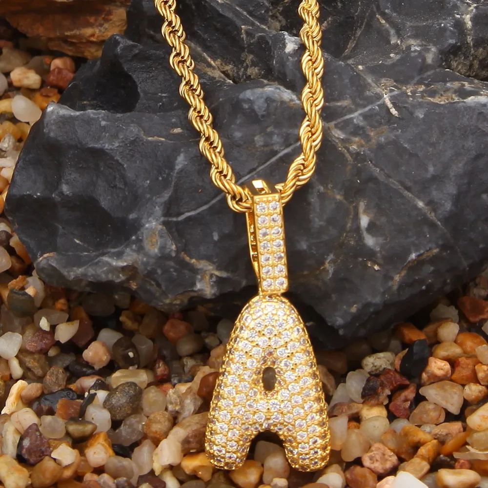 UWIN мини A-Z на заказ пузырчатая Интимная буква имя кулон для золотого цвета