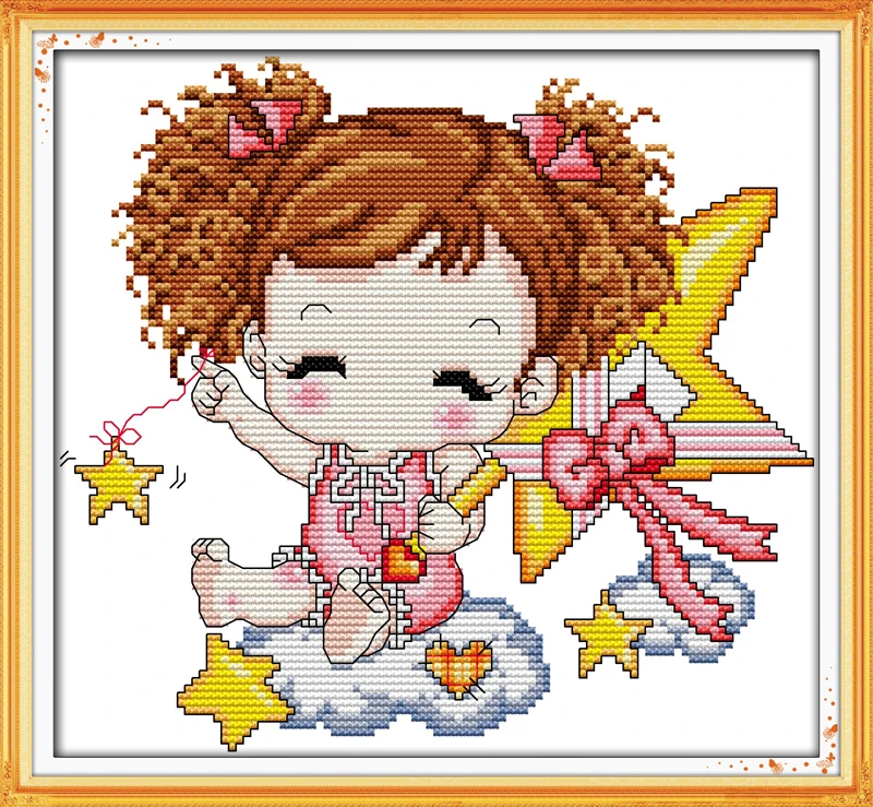 Фото Набор для вышивки крестиком Звезда (девочка) мультяшный комплект Детская
