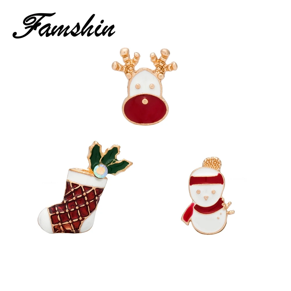 FAMSHIN 3 шт./компл. рождественские подарки шпильки и броши для женщин Рождественский