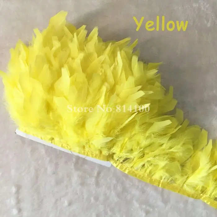 Yellow 10 ярдов/партия темно-зеленый индюшат перо бахрома перо шлейф отделка 10-15 см Марабу перо пушистый для вечеринки одежда аксессуары - Цвет: Yellow