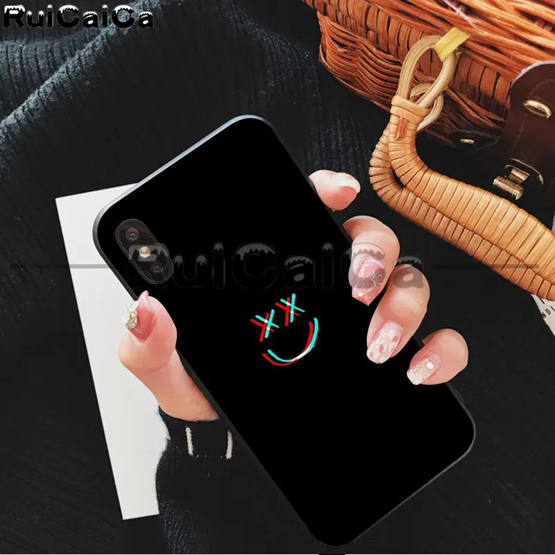 RuiCaiCa цветной текст на черном фоне DIY рисунок чехол для телефона чехол для iPhone 5 5Sx 6 7 7plus 8 8Plus X XS MAX XR