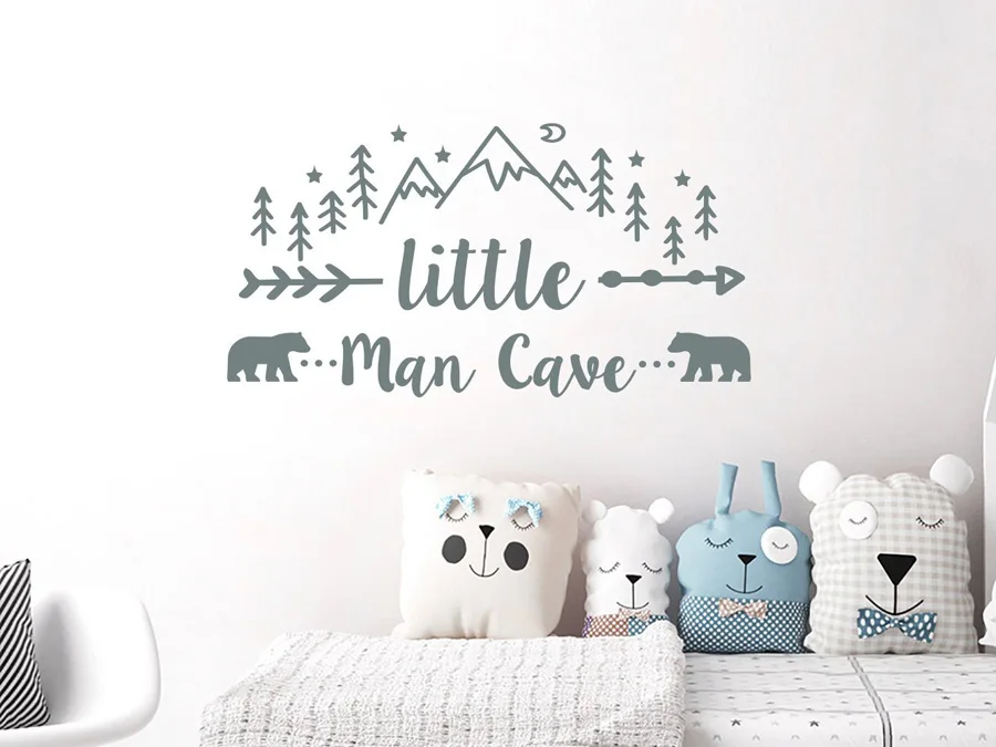 Виниловые наклейки на стену с изображением маленького человека в пещере для