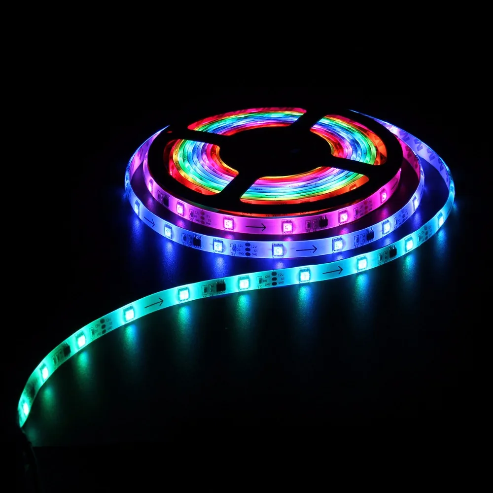 SMD 5050 Автоматическая RGB светодиодный комплект полосы света 5 м 150 светодиодный s DC 12 В водонепроницаемый IP65 гибкая светодиодная лента с адаптером питания 24 Вт США ЕС Великобритания вилка