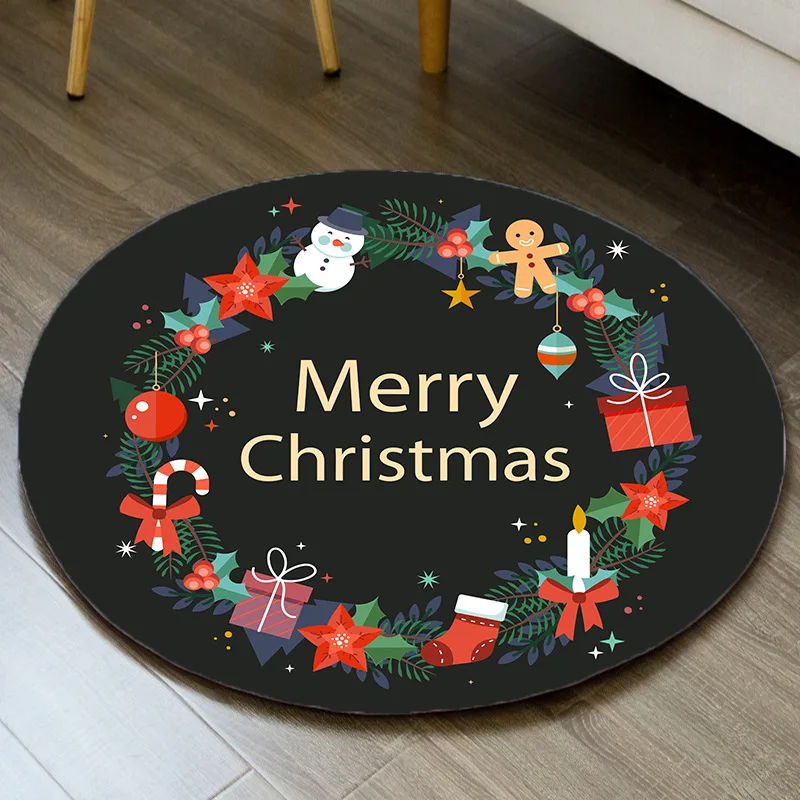 Круглый коврик с надписью &quotMerry Christmas&quot для спальни компьютерного кресла