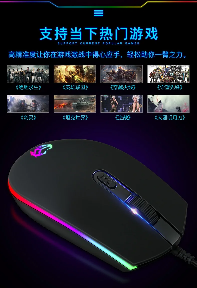 Проводная игровая мышь, настольный компьютер, USB ноутбук, офисная, домашняя, CF, есть курица, оборудование, отягчающая, внешняя мышь