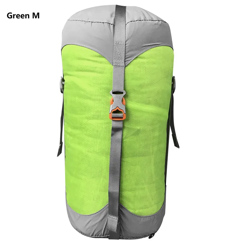 Green M Нейлоновый мешок компрессионный мешок для спальных мешков компрессионные дорожные мешки 4 цвета 4 размера - Цвет: Green M