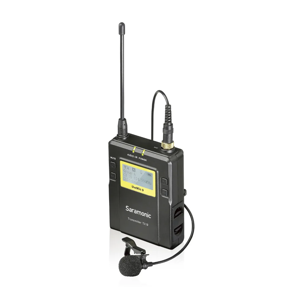 Saramonic UwMic9 вещания UHF Беспроводной петличный микрофон системы Передатчики+ один приемник для DSLR видеокамеры Тур гид