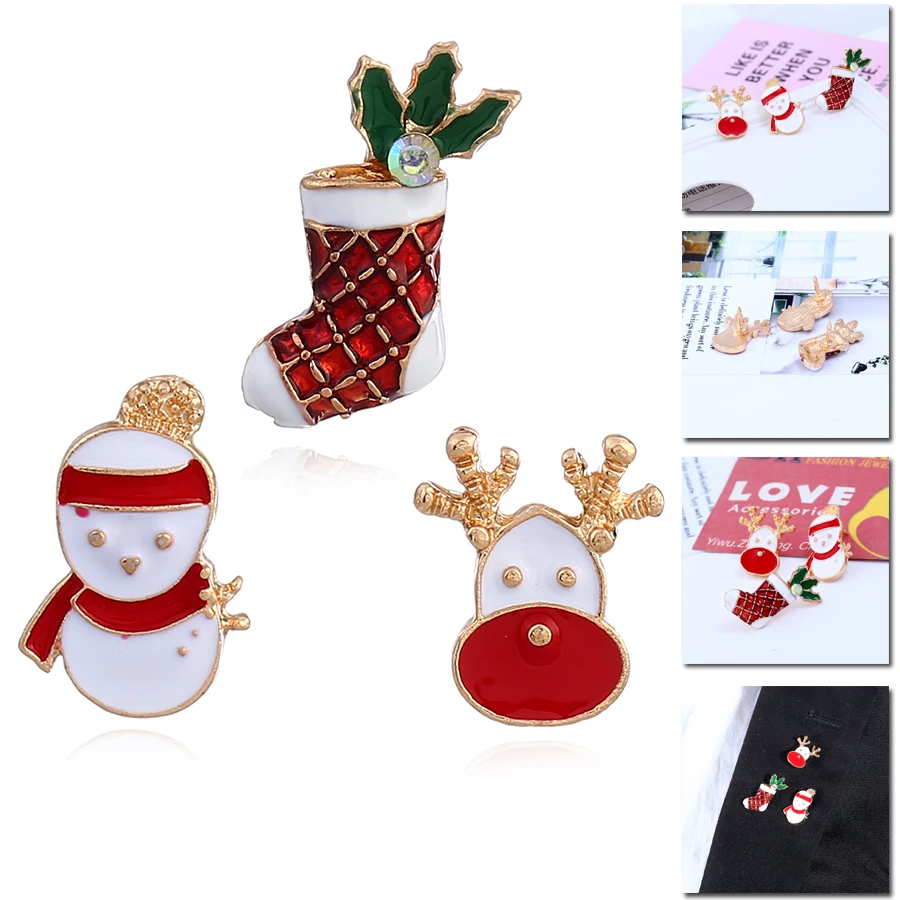 SHEEGIOR милая Рождественская елка/коробка/колокольчики воротнички броши для женщин