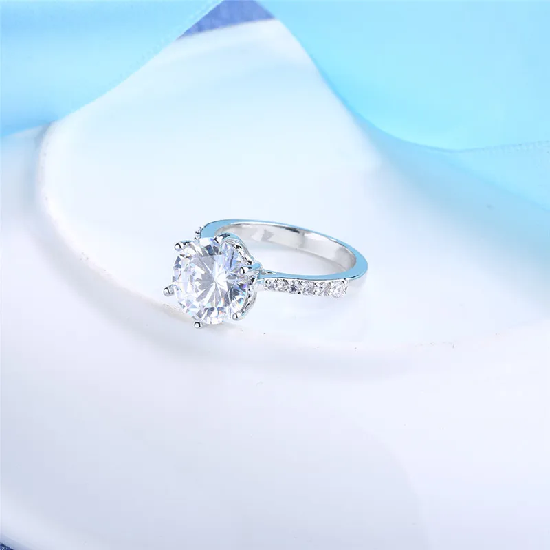 Простые Модные белые циркон Кольца Для женщин's Медь кольца ювелирные изделия |