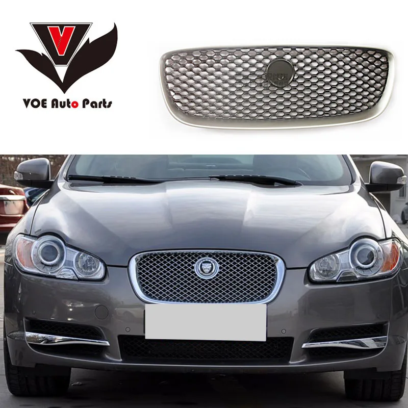 

For Jaguar XF 2008-2018 Car-styling ABS Front Hood Racing Grill Grille Cover Trim Auto Replacement Part Silver/Black