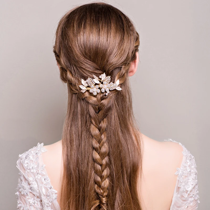 Заколка для волос с цветами из горного хрусталя Jonnafe серебряная тиара ручной