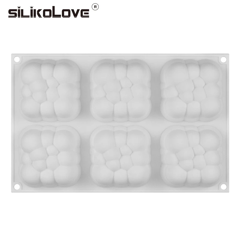 SILIKOLOVE 6 полости небо облако плесень для шоколада десерт Выпекание Мусса кондитерские формы украшения торта инструменты экологически чистые