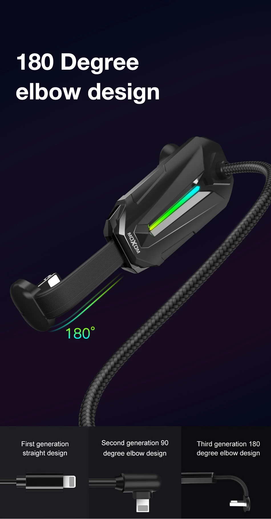 MOXOM type-C USB кабель для iPhone X XR XS Max 8 7 6 Plus Кабель для быстрой зарядки для iPhone 5S 5 кабели для мобильных телефонов