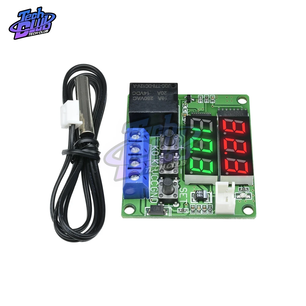 Цифровой термостат W1219 12 В постоянного тока двойной светодиодный индикатор