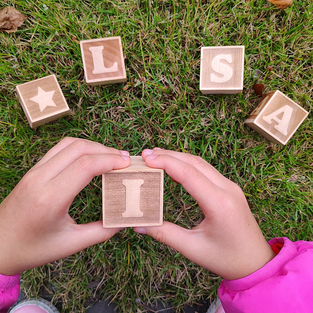 

1pcs Baby Name Blocks Wooden Letter Alphabet Blocks Personalized Custom Baby Blocks Personalized Baby Gift for Baby Shower