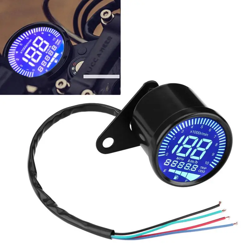 Светодиодный индикатор 12 В универсальный цифровой мотоцикл спидометр одометр