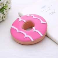creative pvc silicone round biscuit donut dog squeaky toys rubber soft dog chewing sound toy for puppy small medium dog