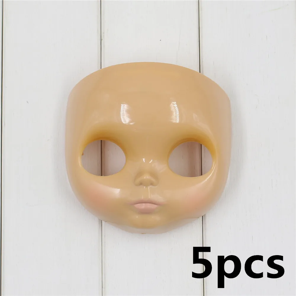 Blyth кукла игрушка Лицевая панель DIY 5 шт. Лицевая панель и задняя панель и винты для пользовательской куклы - Цвет: tan skin