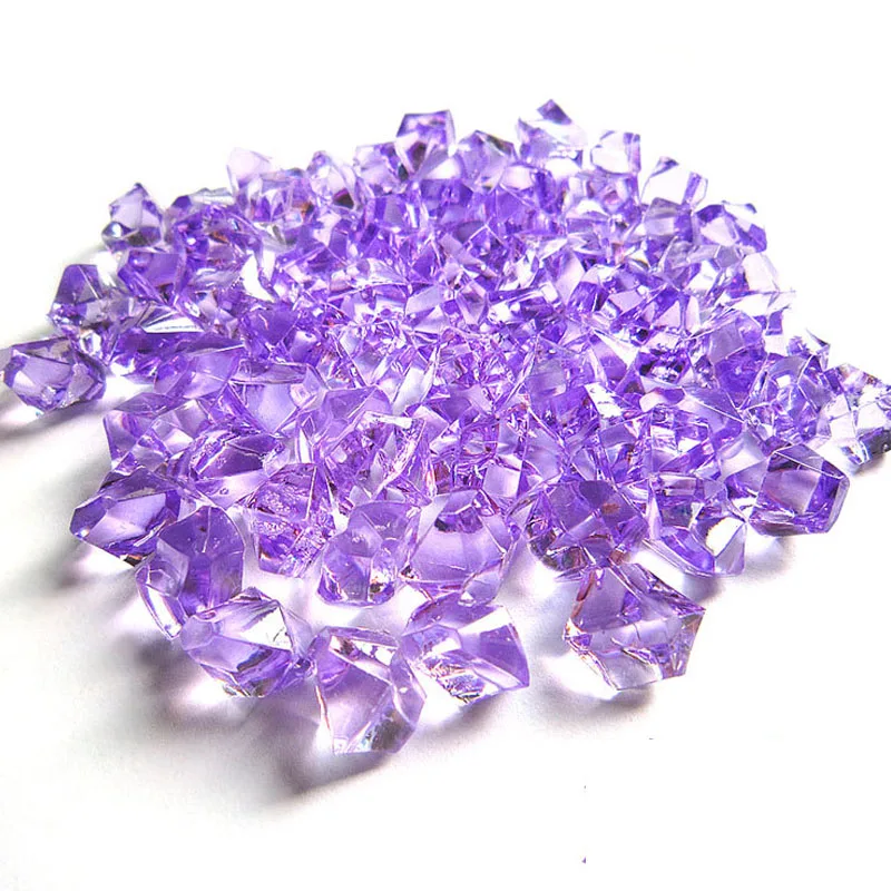 light purple 50 шт. 11*14 мм искусственный цвет рок акриловый кристаллический камень пластиковая прозрачная ваза декоративный камень аквариум украшения для дома - Цвет: light purple
