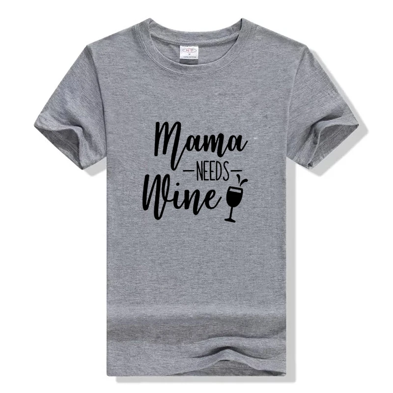 Женская Винтажная футболка с надписью Mama need Wine модная подарок для мамы футболки