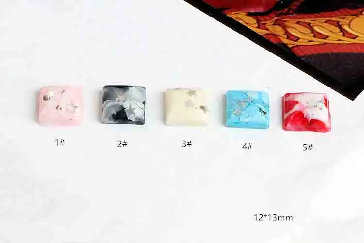 

New arrived 50pcs/lot color pattern printing geometry stars/rounds/square shape flatback resin fashion charms diy jewelry making