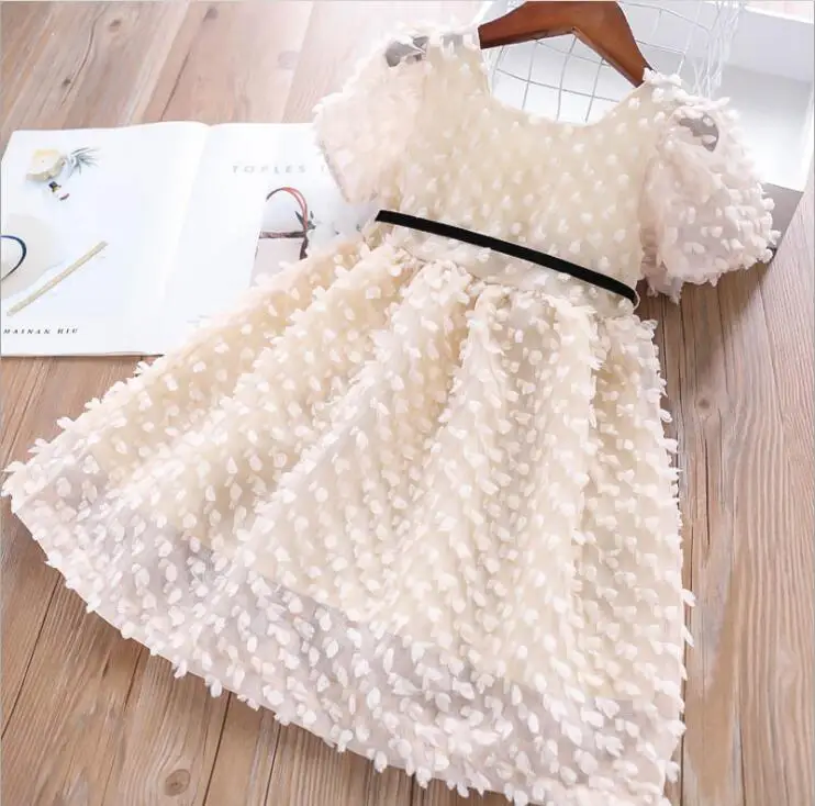 Платья в горошек для девочек лето 2019 г. детское платье принцессы с короткими