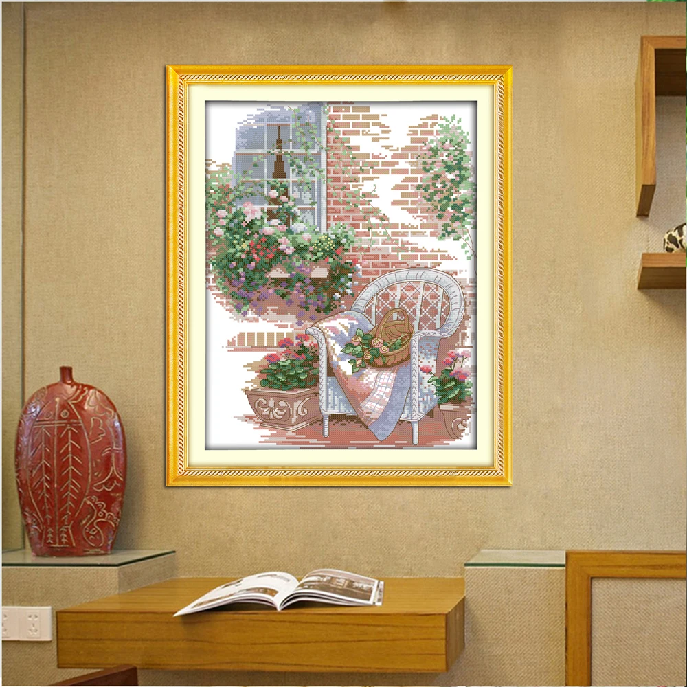 Your Gift F943 14CT 11CT Counted Stamped Home Decor Outside The House Needlework Needlepoint Embroidery DIY Cross Stitch kits | Дом и сад