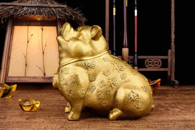 Бронзовая медная домашняя Статуэтка fengshui 9 дюймов сокровище богатство удача