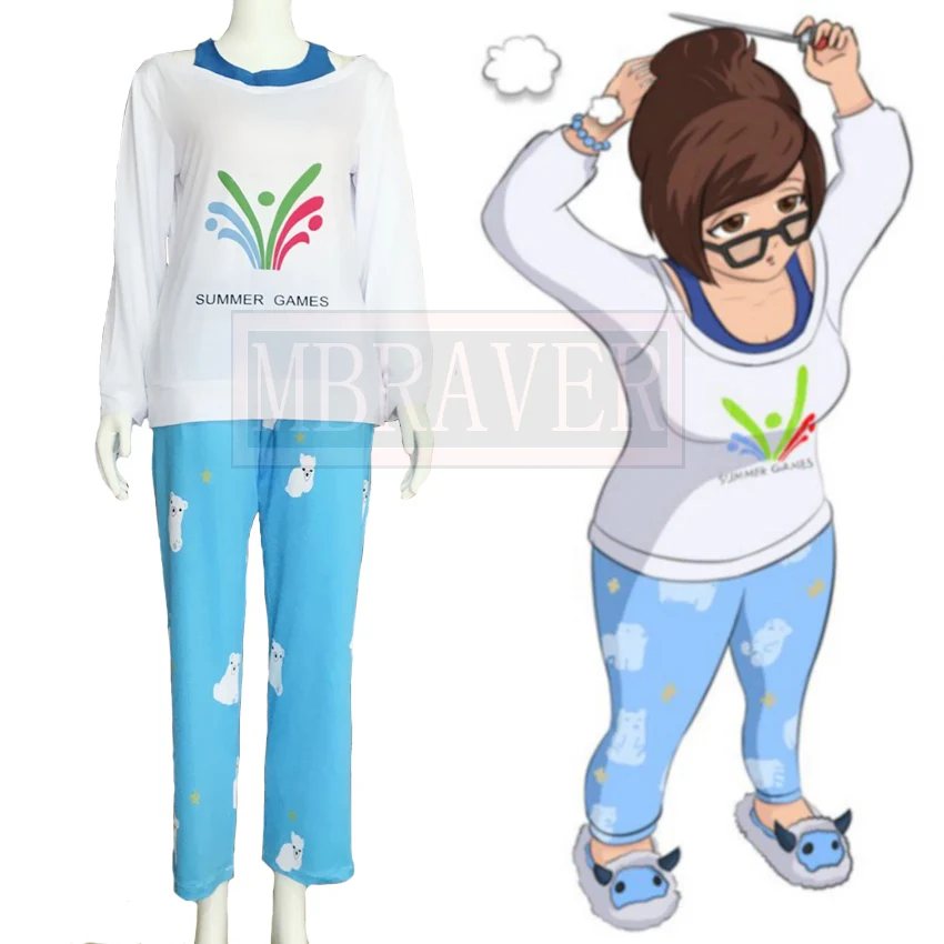 Милые летние игры OW Kawaii Mei свитер CG Rise and Shine Косплей пижамы Meiling Zhou костюм брюки