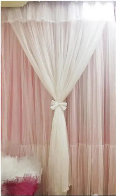 thick pink Новинка, Корейская мечта, 3 слоя s, занавески для девочек, для спальни, для принцессы, для свадебной комнаты, кружева, отвесный тюль, многослойная оконная занавеска - Цвет: thick pink
