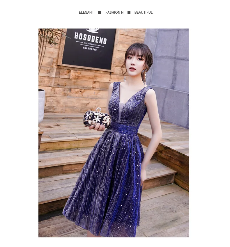 Royak Blue Evening Gowns for Women Robe De Soiree Starry Sky Fashion Evening Dress Party Elegant Arabic Long Formal Dress ES2553
