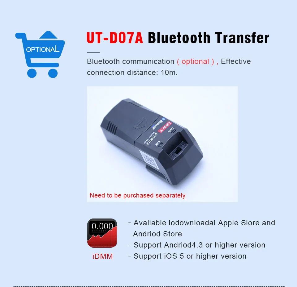 U-NIT UT181A True RMS Datalogging Цифровые мультиметры DMM измеритель температуры емкости с перезаряжаемой литиевой батареей EU Plug