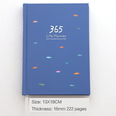 Тёмно-синий Jianwu милый мультфильм 365 день план книга Цвет внутренняя страница планировщик тетрадь подарок Книга Школьные принадлежности - Цвет: Тёмно-синий