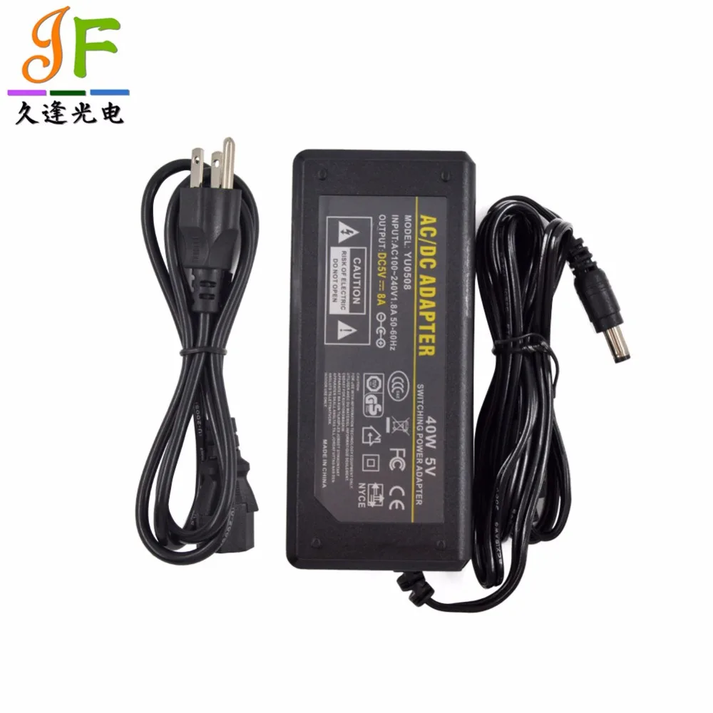 5V 8A 40W адаптер трансформатор источник питания для APA102 WS2812B WS2801 Светодиодная лента