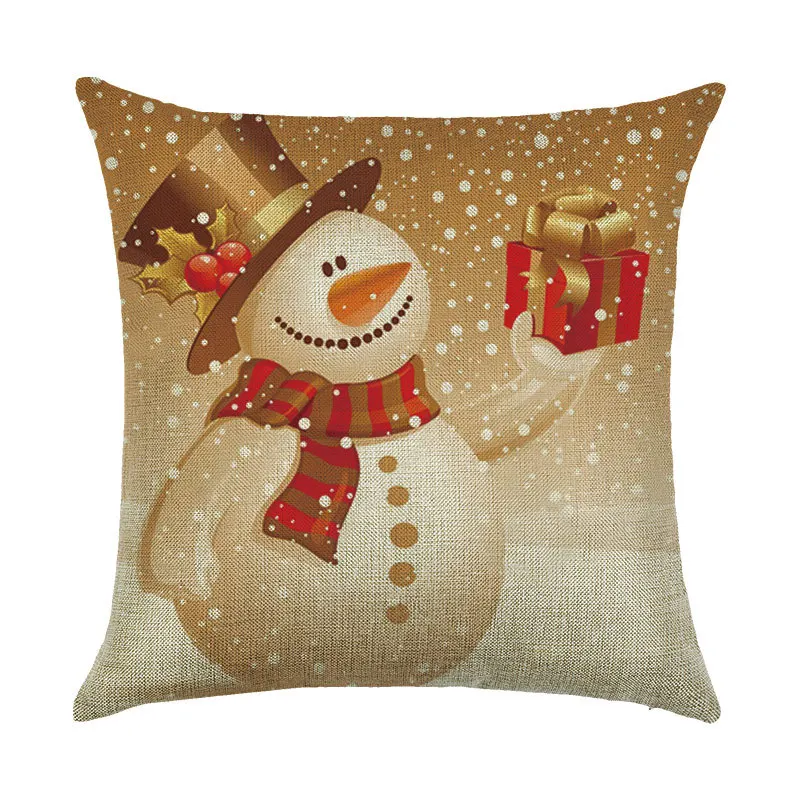 2017 Merry Christmas Cartoon Decoration Festival Pillow Case Gift Snowman Tree Bell Cushion Cover For Home Car Sofa | Дом и сад