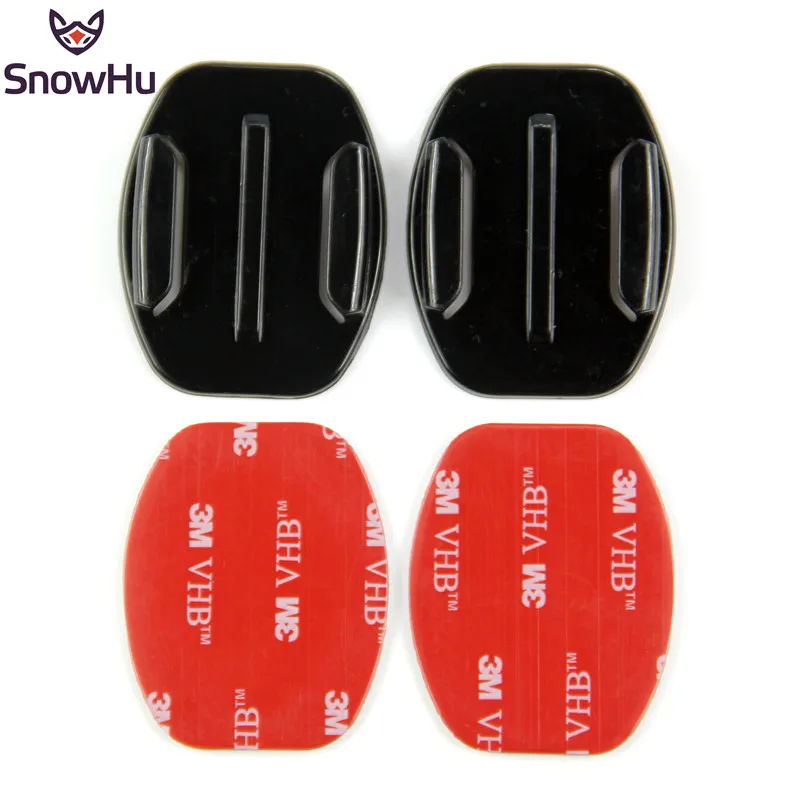 

SnowHu Sport Camera Accessories Base 2X Flat mount VHB Adhesive Sticky for GoPro Hero 10 9 8 7 6 5 For Yi 4K Sjcam Camera GP12