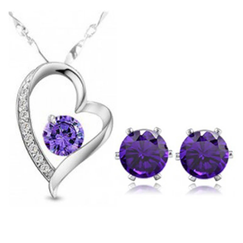 Женский ювелирный комплект из колье и серёг с австрийским кристаллом | Украшения