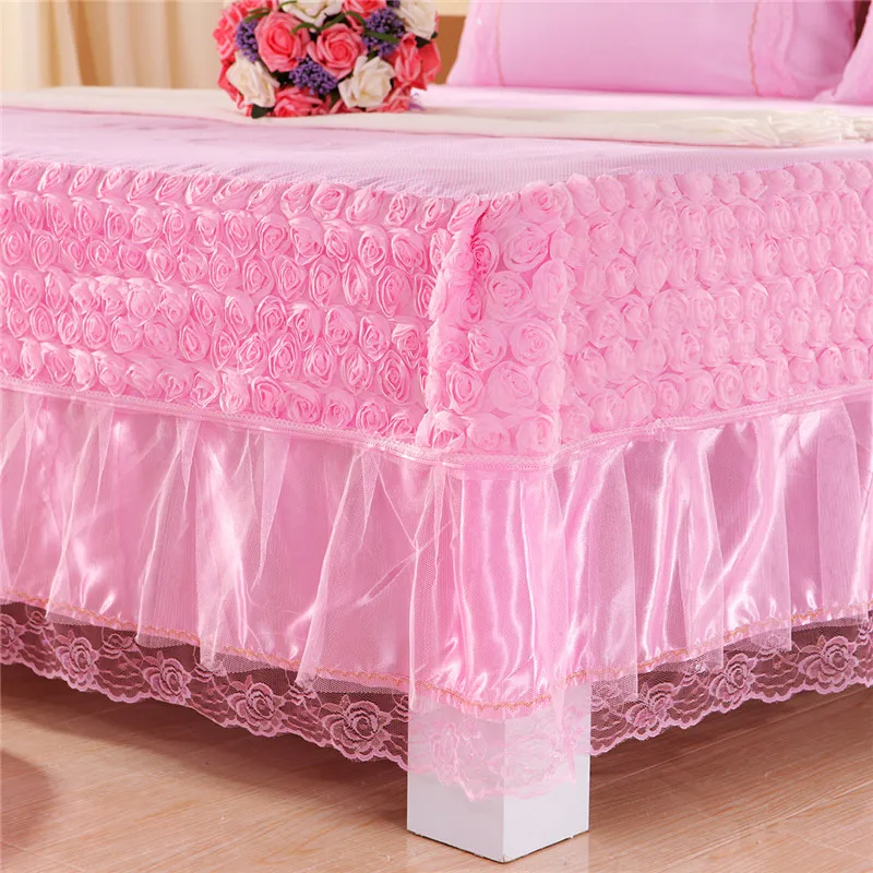 

Bed skirt Solid bed cover sheets bed quilted rose lace bedspread lace bed sheet pillowcase Multiple sizes available #sw