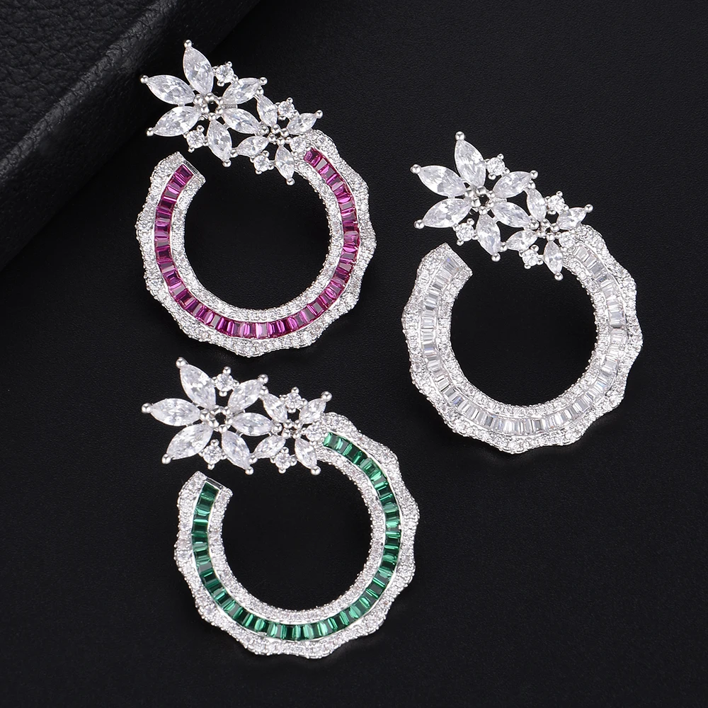 Женские Геометрические серьги SISCATHY с микро-инкрустацией из фианита для свадьбы