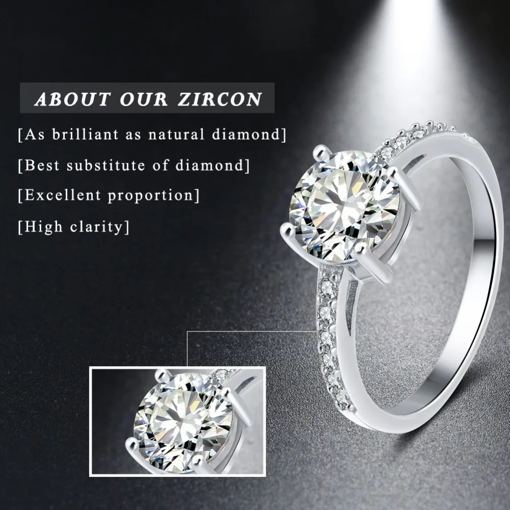 ORSA JEWELS Стерлинговое серебро женские кольца AAA кубический циркон сверкающий кристалл обручальное кольцо палец кольца из серебра 925 пробы, ювелирные изделия OSR56-1