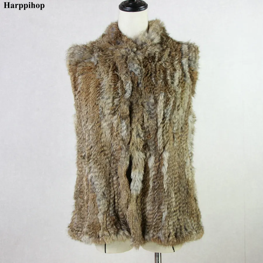 new women fashion warm fur vests rabbit hair fur coat warm with a variety of color optional khaki black grey customized size