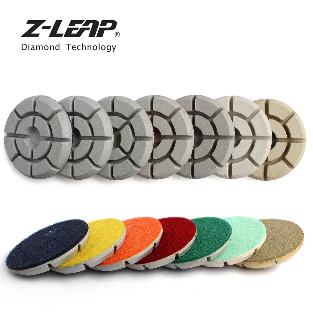 

Z-LEAP 3" 4" Diamond Polishing Pad 3pcs Dry Wet Use Floor Stone Sanding Disc Marble Granite Floor Renovate Grinding Pads