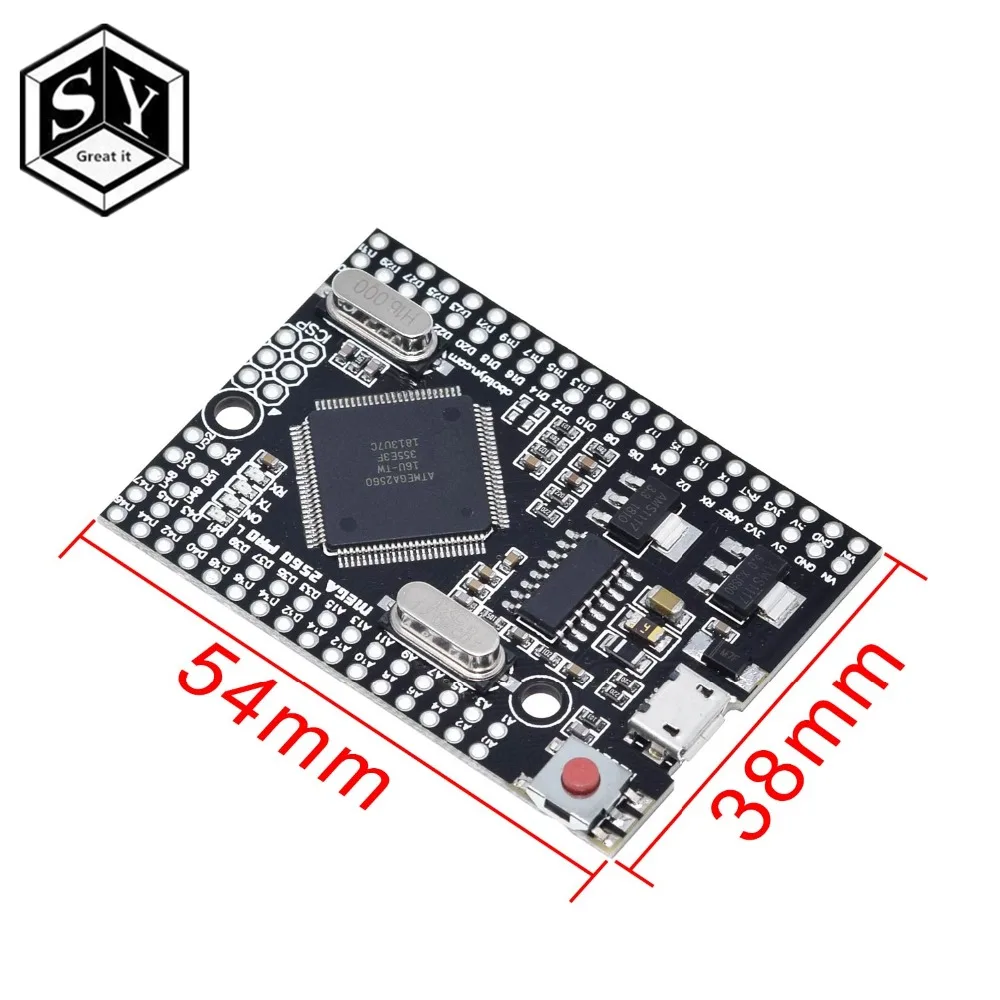 1 шт. Great IT Mega 2560 PRO MINI 5 В(встраивание) CH340G ATmega2560-16AU с наконечниками, совместимыми с arduino Mega 2560
