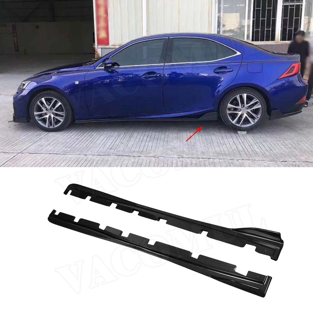 Боковые юбки из углеродного волокна, Защитные комплекты для тела для LEXUS IS300 IS350 IS F Sport Sedan, 4 двери 2013-, автомобильный Стайлинг